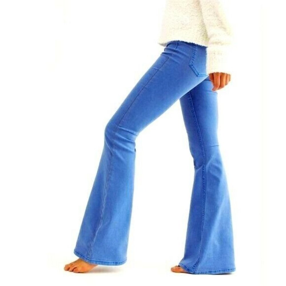 Free People Pull On Flare Jeans Pants Stretch - Picture 1 of 6